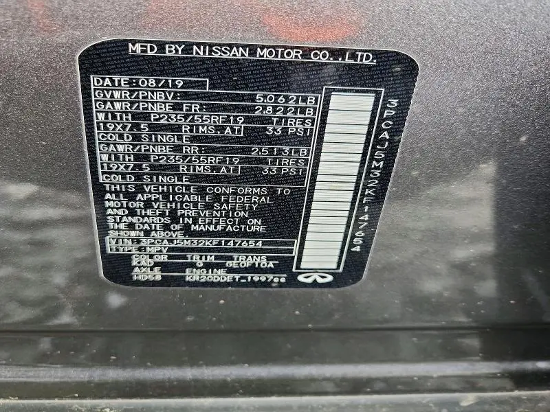 2019 INFINITI QX50 LUXE  