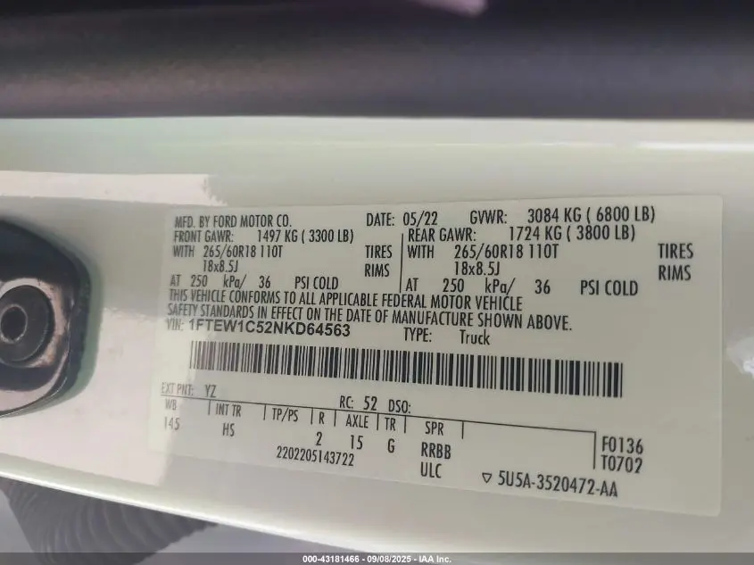 2022 FORD F-150 LARIAT