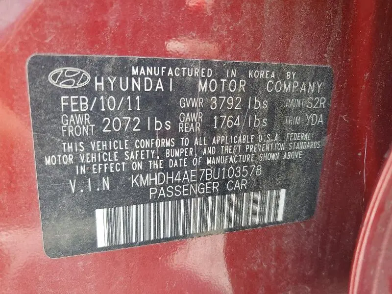 2011 HYUNDAI ELANTRA GLS  