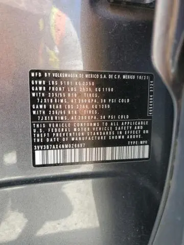 2022 VOLKSWAGEN TIGUAN SE  