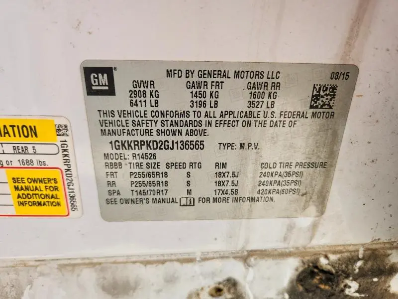 2016 GMC ACADIA SLE  