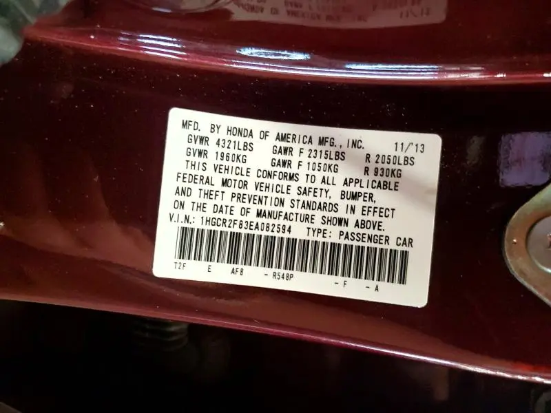 2014 HONDA ACCORD EXL  
