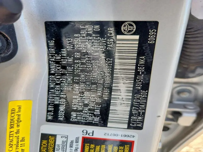 2014 TOYOTA CAMRY LE  