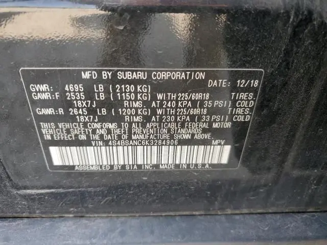 2019 SUBARU OUTBACK 2.5I LIMITED  