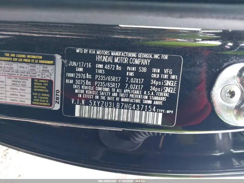 2017 HYUNDAI SANTA FE SPORT 2.4L