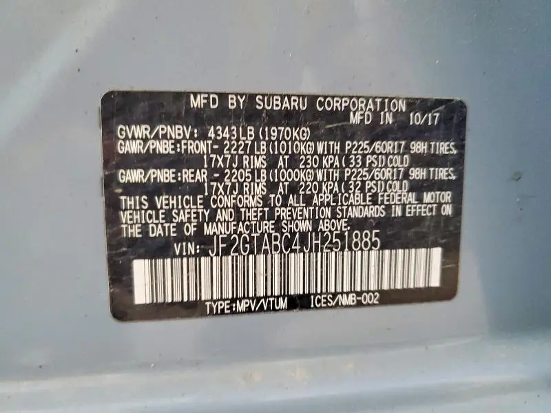 2018 SUBARU CROSSTREK PREMIUM  