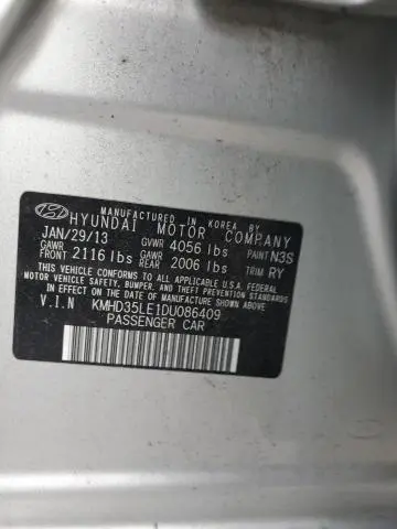 2013 HYUNDAI ELANTRA GT   