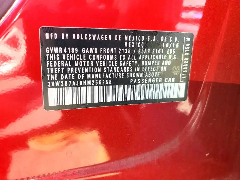 2017 VOLKSWAGEN JETTA S  