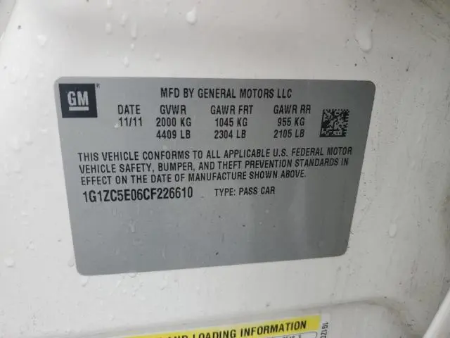 2012 CHEVROLET MALIBU 1LT