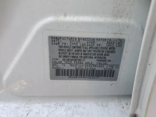 2017 NISSAN SENTRA S  