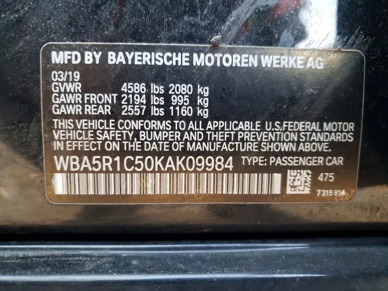 2019 BMW 330I   