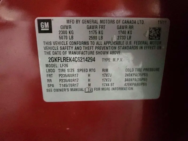 2012 GMC TERRAIN SLE  