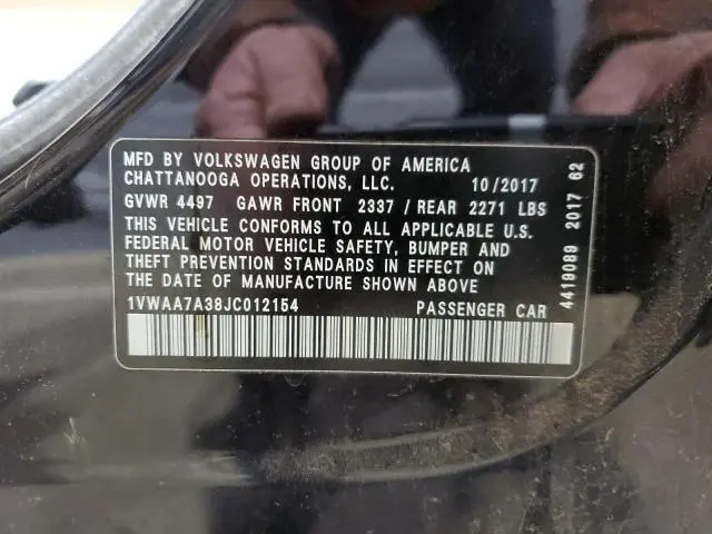 2018 VOLKSWAGEN PASSAT S
