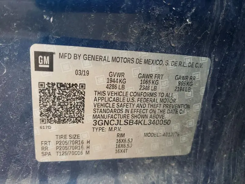 2019 CHEVROLET TRAX 1LT  