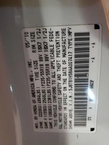 2010 ACURA RDX TECHNOLOGY  