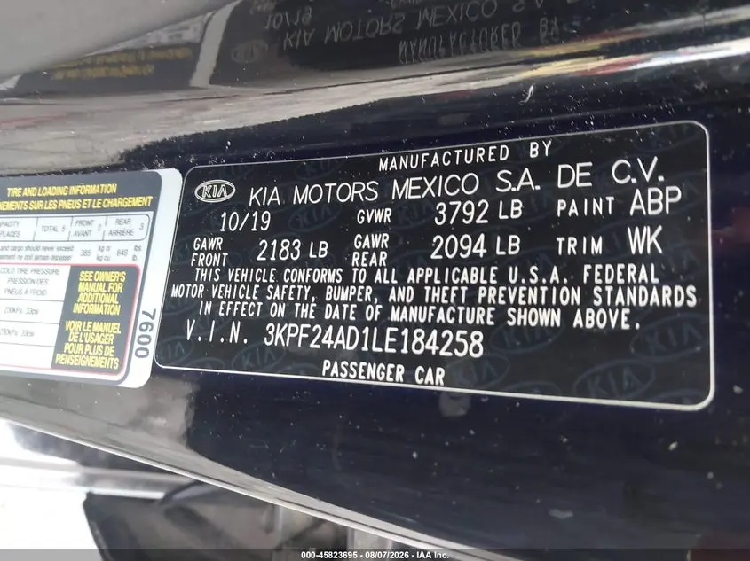 2020 KIA FORTE FE