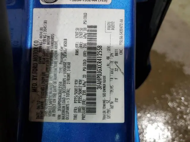 2012 FORD FUSION SEL  