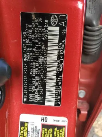 2017 TOYOTA COROLLA L  