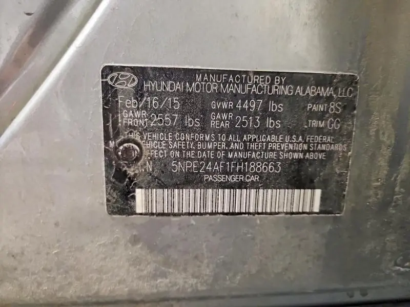 2015 HYUNDAI SONATA SE  