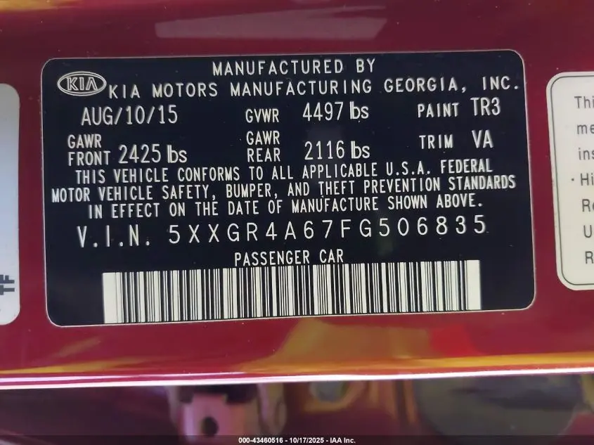 2015 KIA OPTIMA SX TURBO