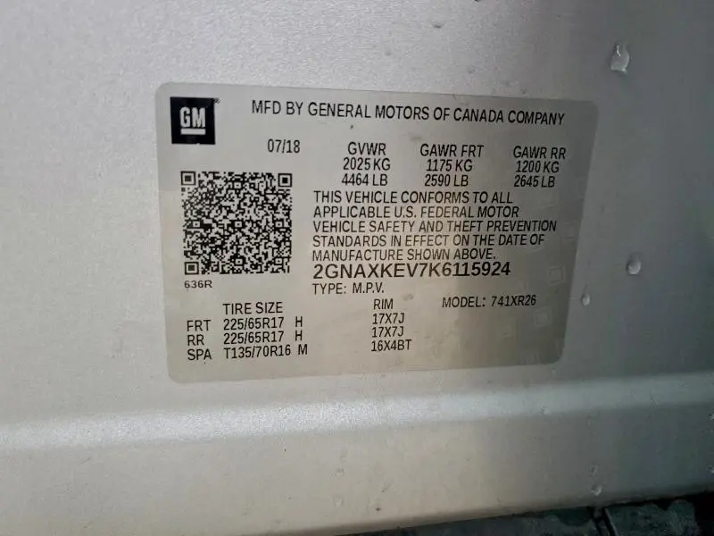 2019 CHEVROLET EQUINOX LT  