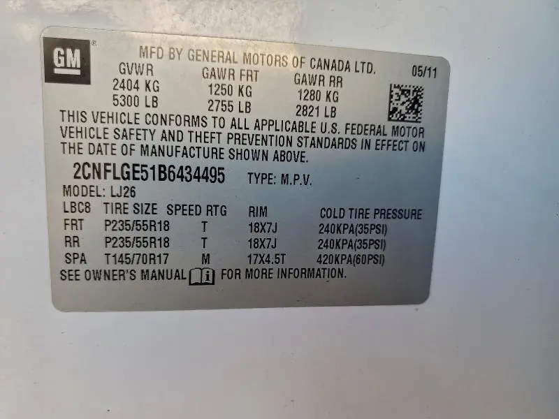 2011 CHEVROLET EQUINOX LTZ  