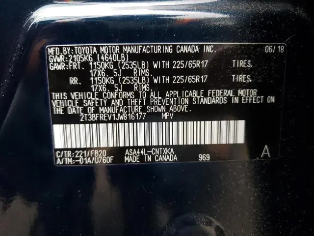 2018 TOYOTA RAV4 LE