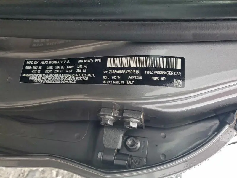 2019 ALFA ROMEO GIULIA TI  