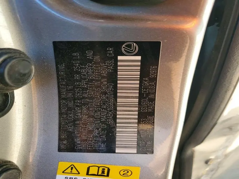 2016 LEXUS ES 350 BASE  