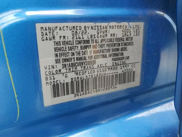 2022 NISSAN SENTRA SV