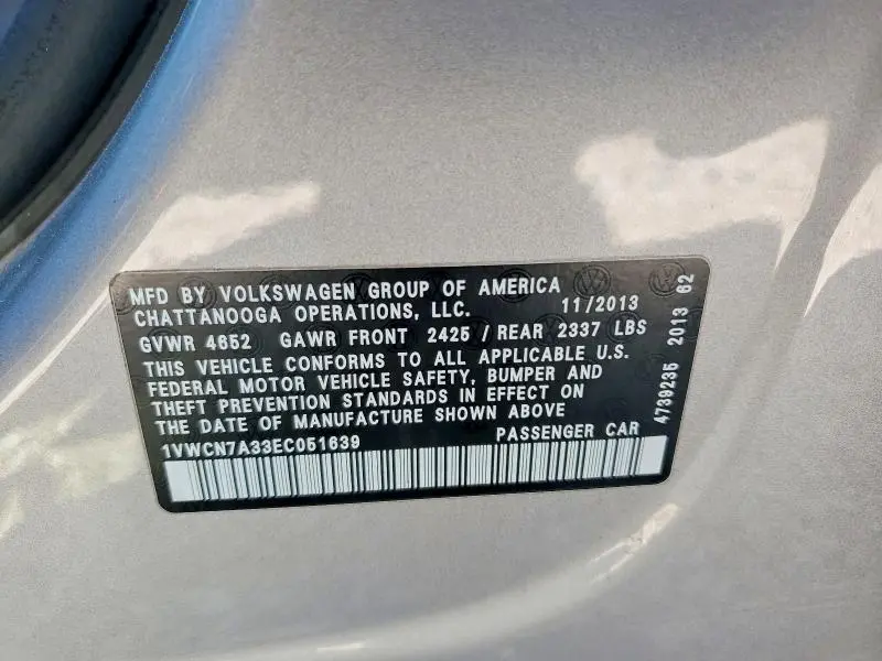 2014 VOLKSWAGEN PASSAT SEL  