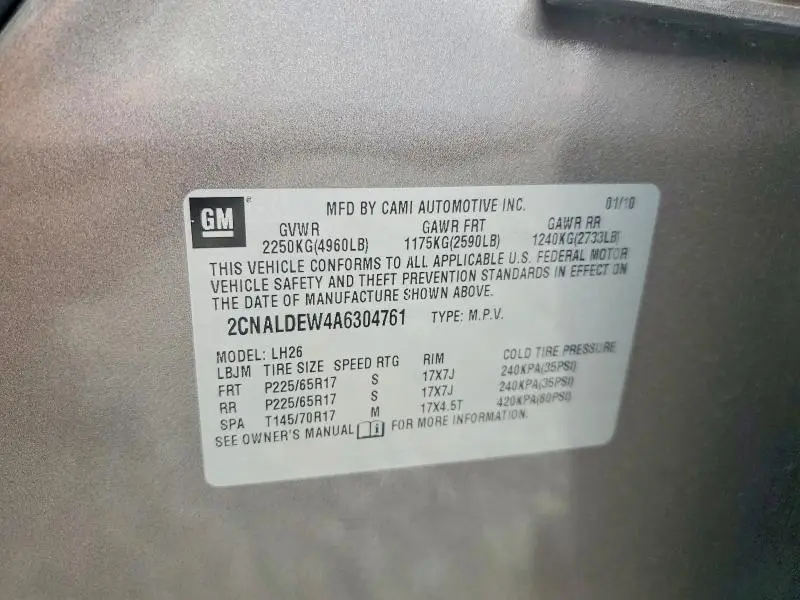 2010 CHEVROLET EQUINOX LT  