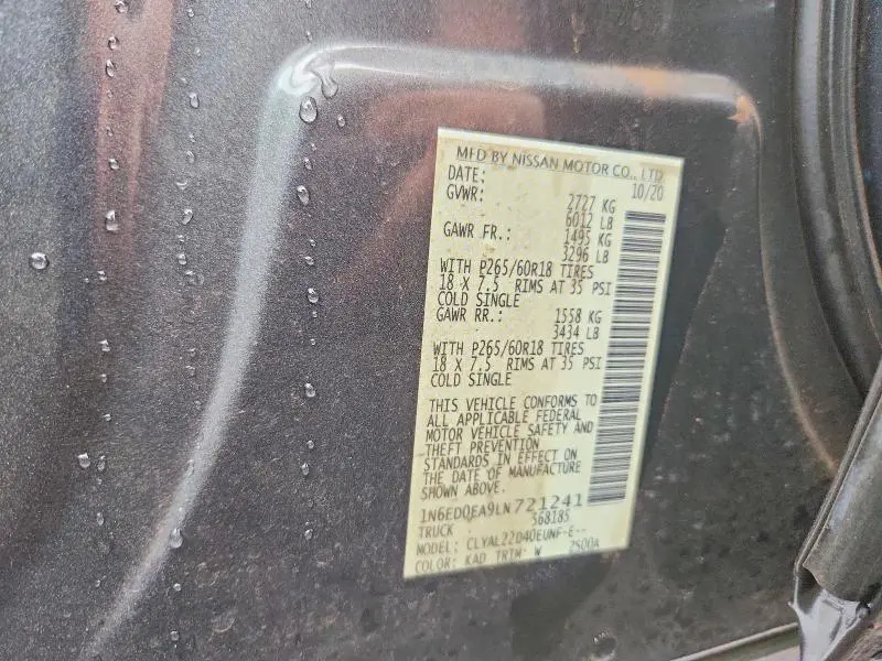 2020 NISSAN FRONTIER SV  