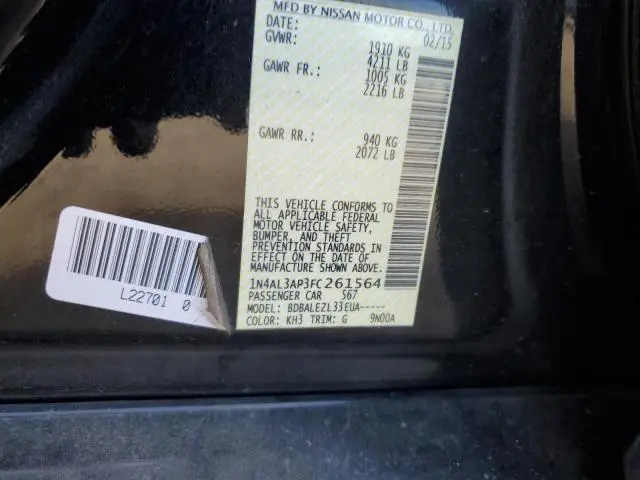 2015 NISSAN ALTIMA 2.5  