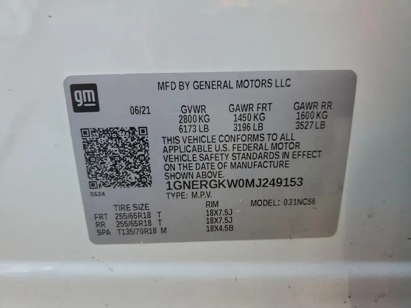 2021 CHEVROLET TRAVERSE LT  