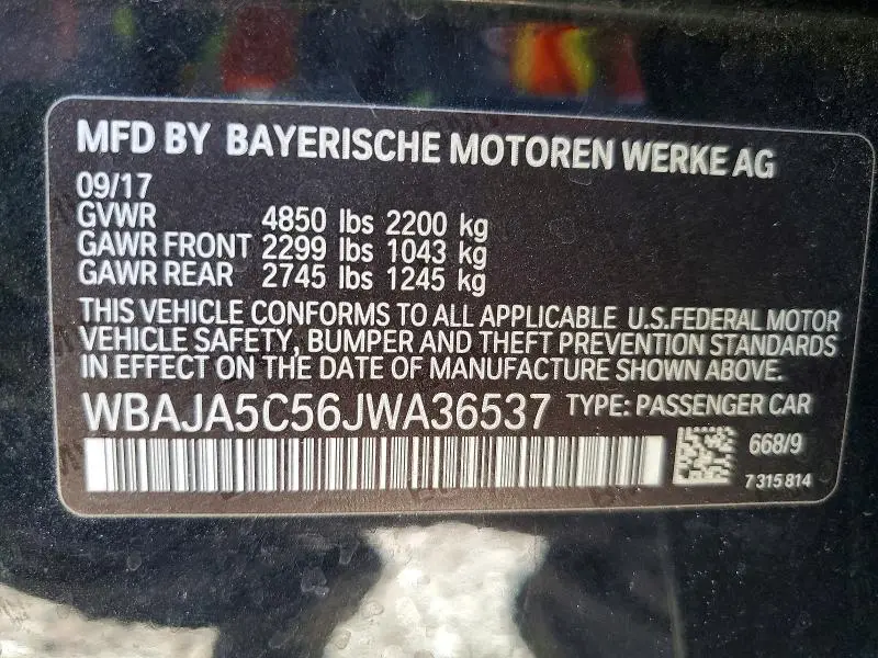 2018 BMW 530 I  