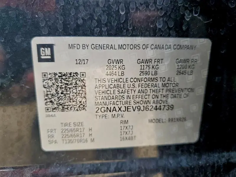 2018 CHEVROLET EQUINOX LT  