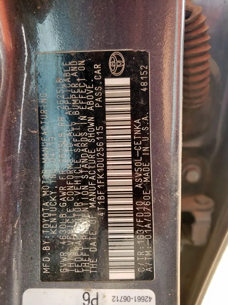2013 TOYOTA CAMRY L  