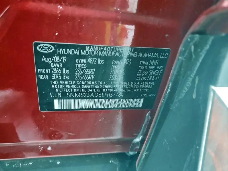 2020 HYUNDAI SANTA FE SE  