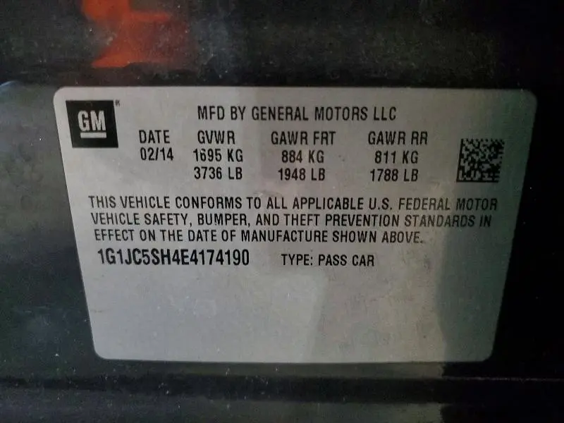 2014 CHEVROLET SONIC LT  
