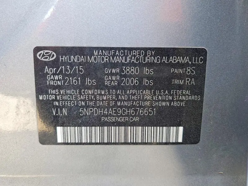 2016 HYUNDAI ELANTRA LIMITED  