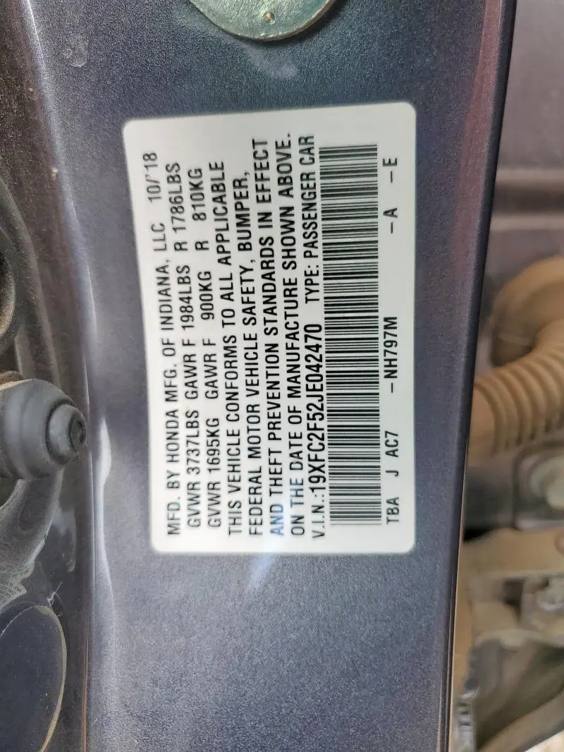 2018 HONDA CIVIC LX  