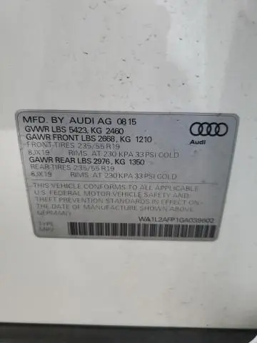 2016 AUDI Q5 PREMIUM PLUS  