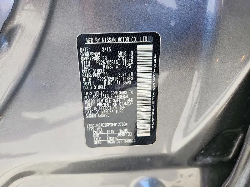 2015 NISSAN QUEST 3.5 SV  
