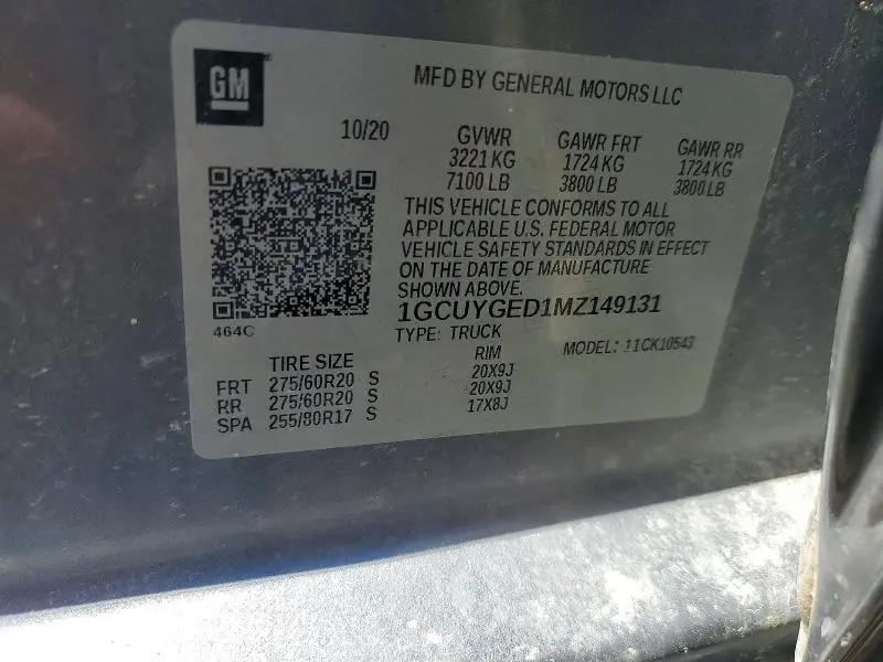 2021 CHEVROLET SILVERADO K1500 LTZ  