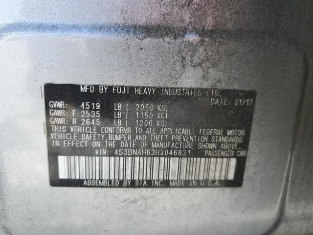 2017 SUBARU LEGACY 2.5I PREMIUM  