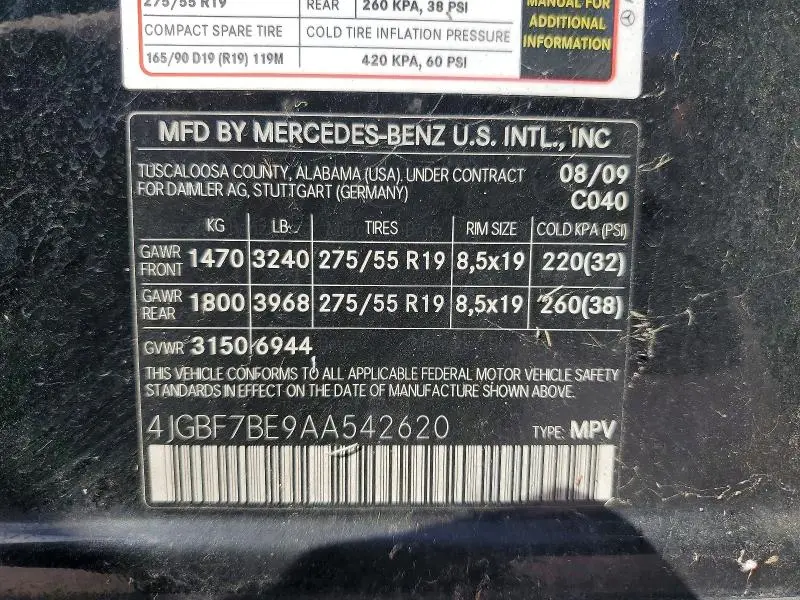 2010 MERCEDES-BENZ GL 450 4MATIC  