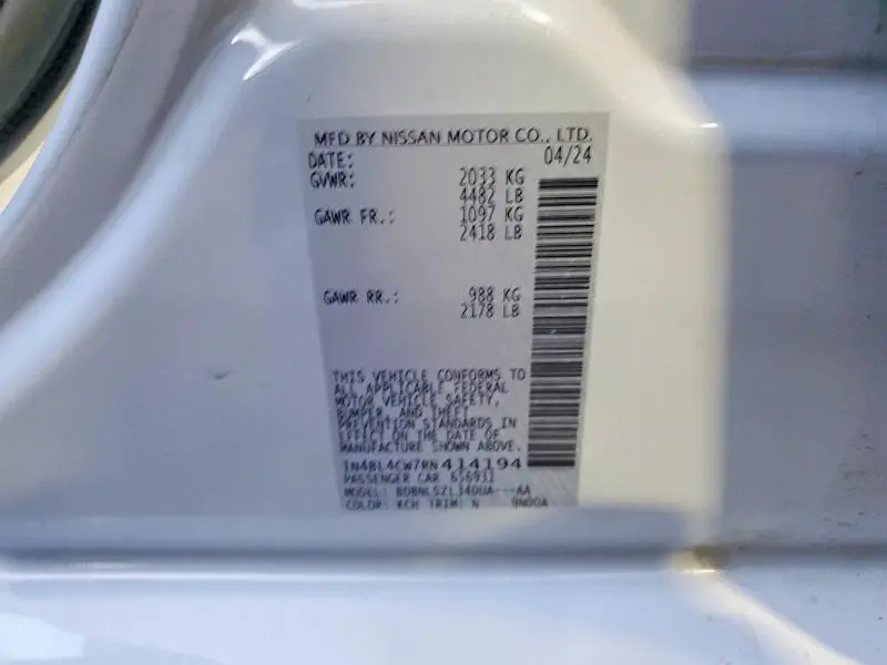 2024 NISSAN ALTIMA 2.5 SR  