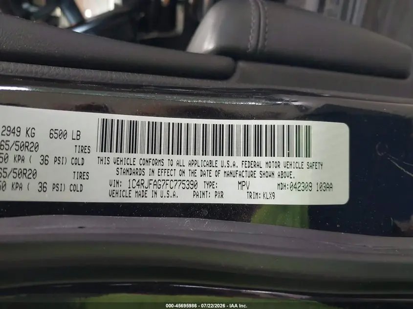 2015 JEEP GRAND CHEROKEE ALTITUDE
