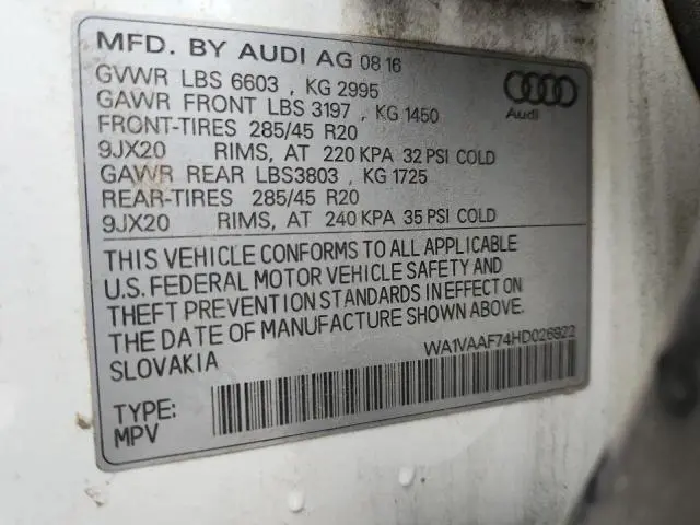 2017 AUDI Q7 PRESTIGE  